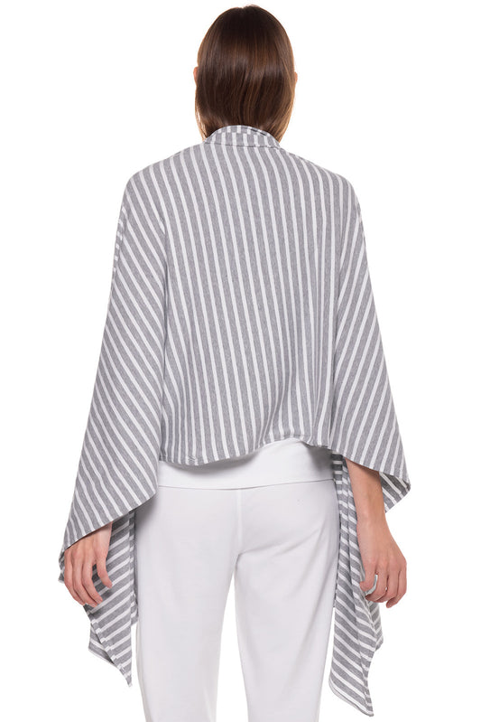 Sanibel Everyday Beach Shawl | Grey/White Stripe