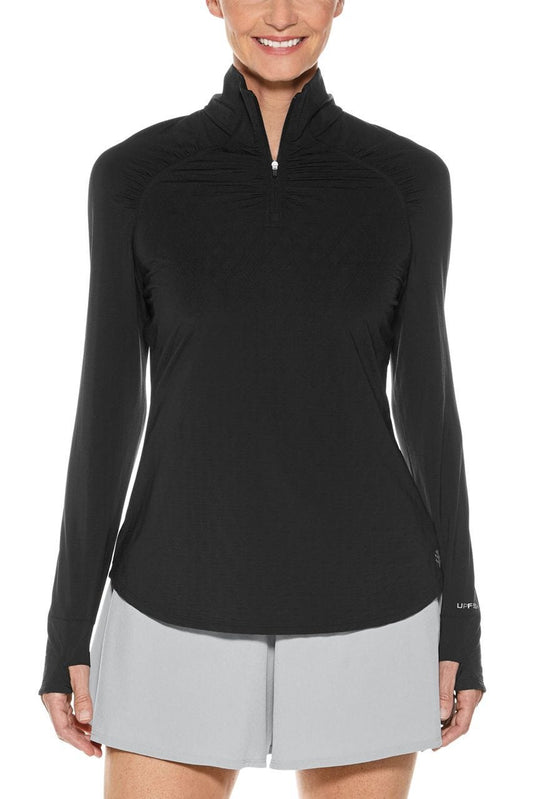 Arabella Golf Quarter-Zip | Black Diamond Jacquard