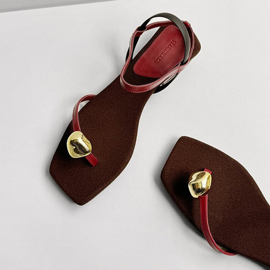 Carillon Open Toe Block Heels Flats Sandals