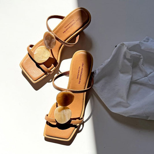 Cara Open Toe Block Heels Heeled Sandals