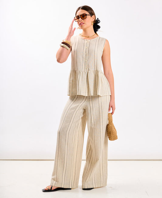 Linen Stripe Trousers