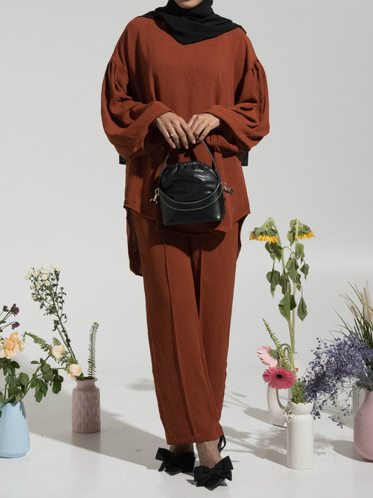 Jenna Everyday Co-Ord Set - Rust