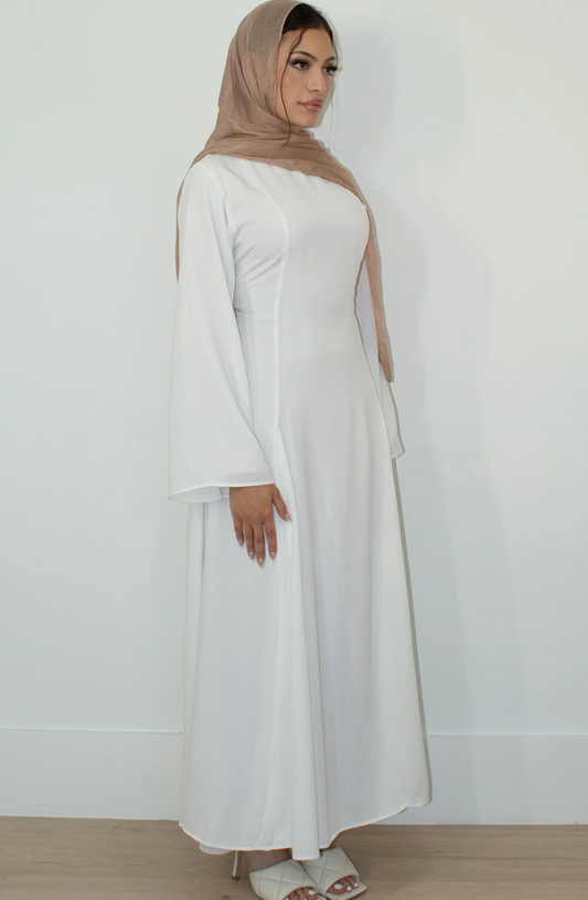Aidah Tie Back Dress - White