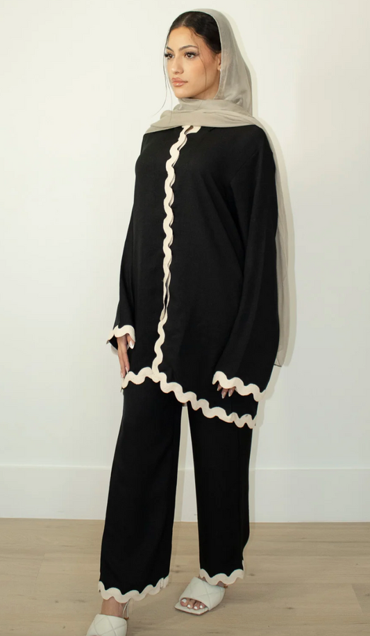 Sadaf Scallop Edge Set - Black