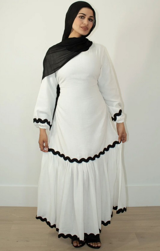 Sahela Tiered Maxi Dress - White