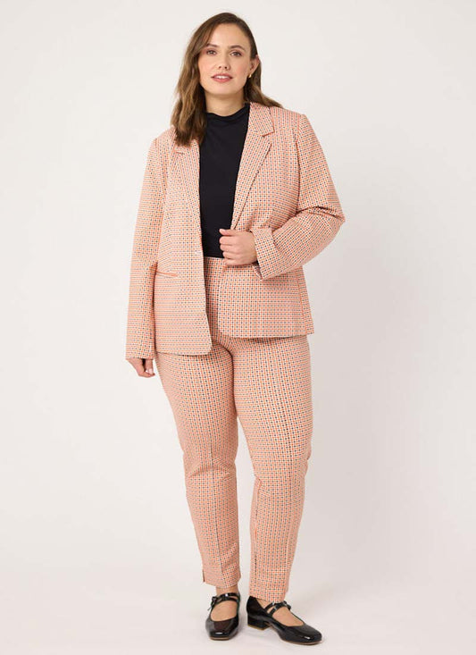 Marilyn Micro Check Print Tapered Trousers