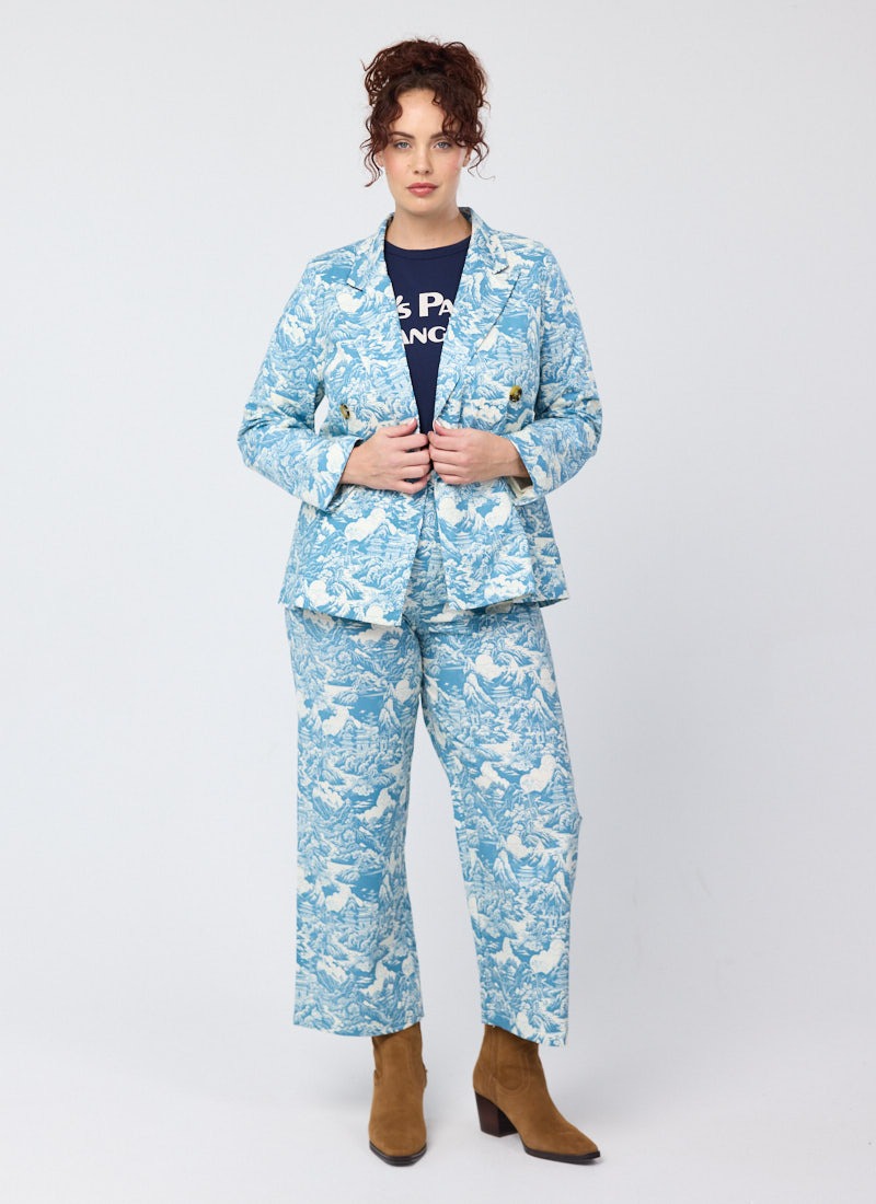 Joanie Clothing Pippa Ornamental Chinoiserie Print High Waist Trousers