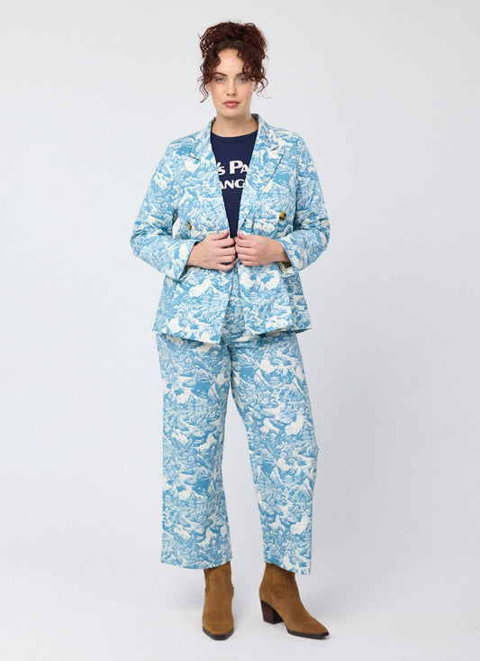 Joanie Clothing Pippa Ornamental Chinoiserie Print High Waist Trousers